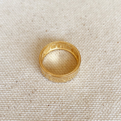 GoldFi 18k Gold Filled Roman Numeral Band Ring