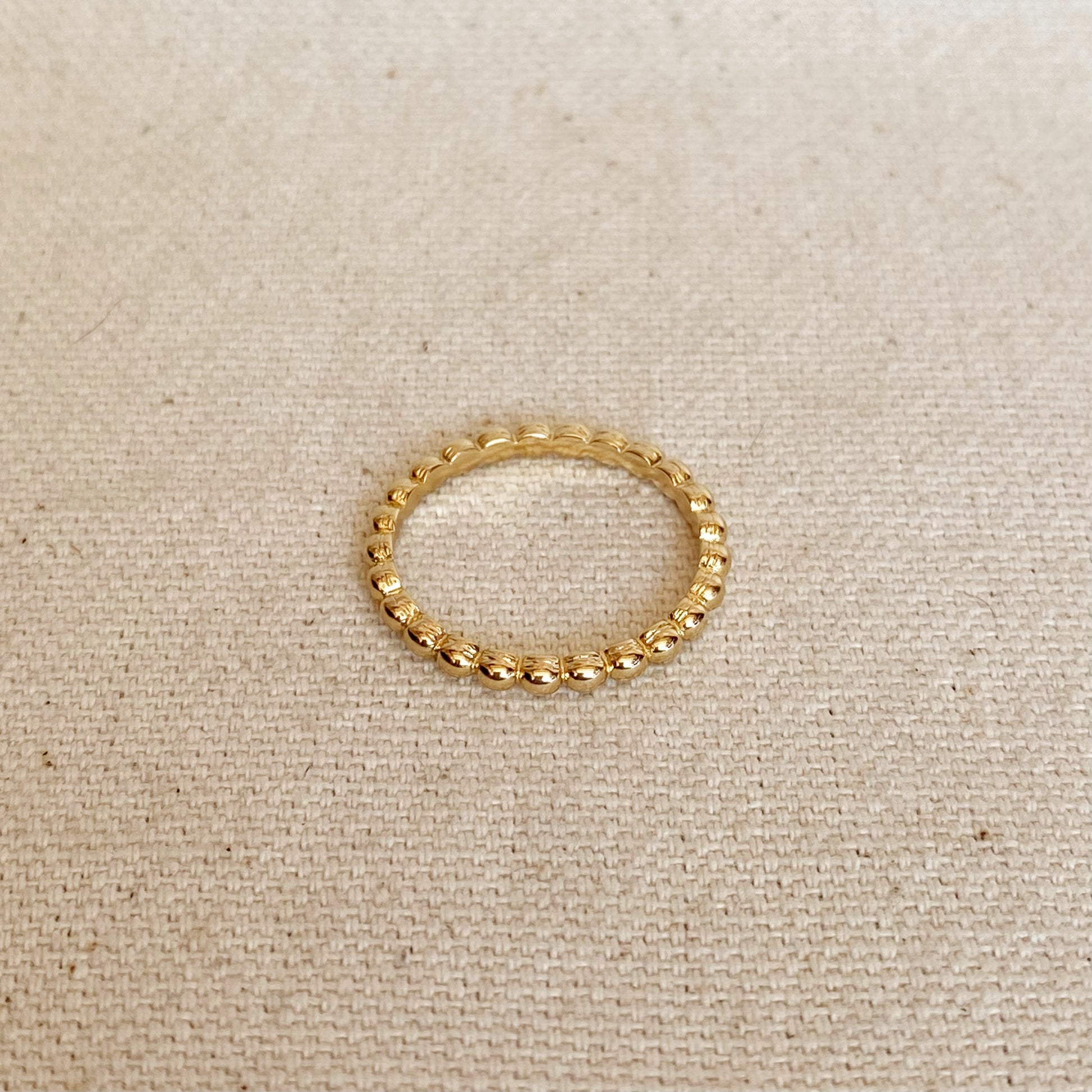 GoldFi 18k Gold Filled Beaded Band Ring