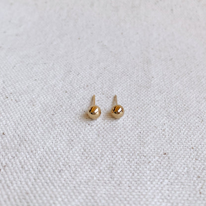 GoldFi 14k Gold Filled 4.0mm Ball Stud Earrings