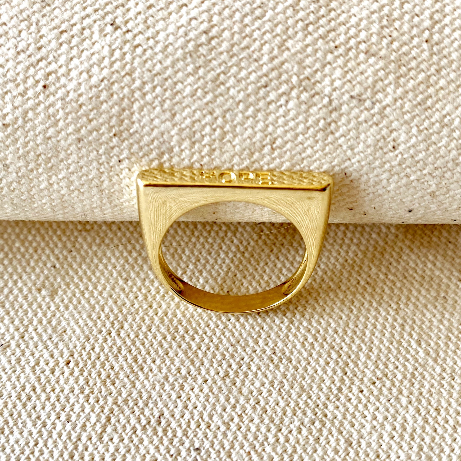 GoldFi 18k Gold Filled Hope Engraved Stackable Ring