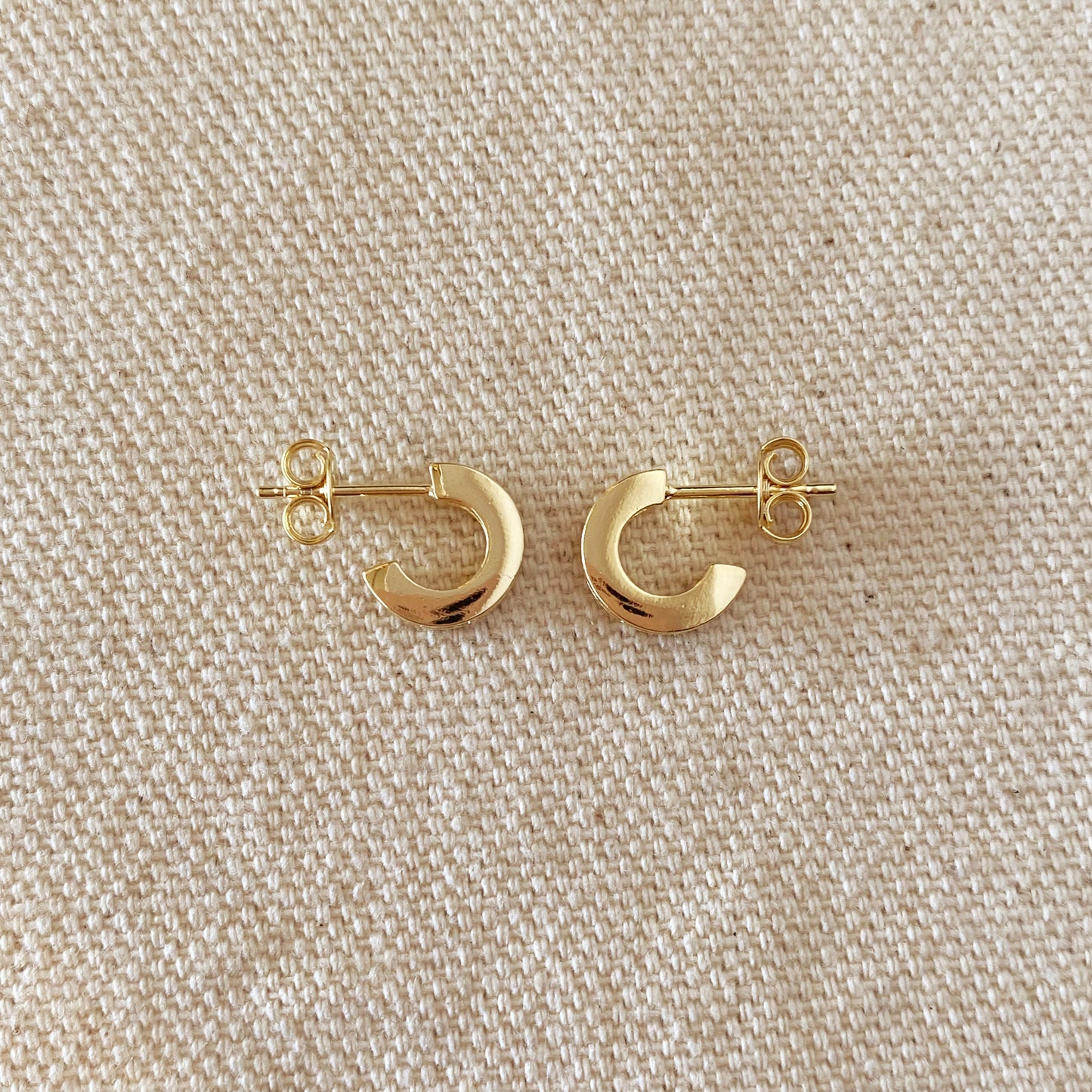 18k Gold Filled 10mm Cubic Zirconia C- Hoop Earrings