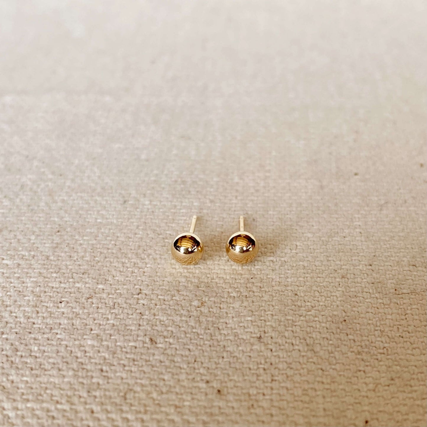 GoldFi 14k Solid Gold 4mm Ball Stud Piercing Earrings