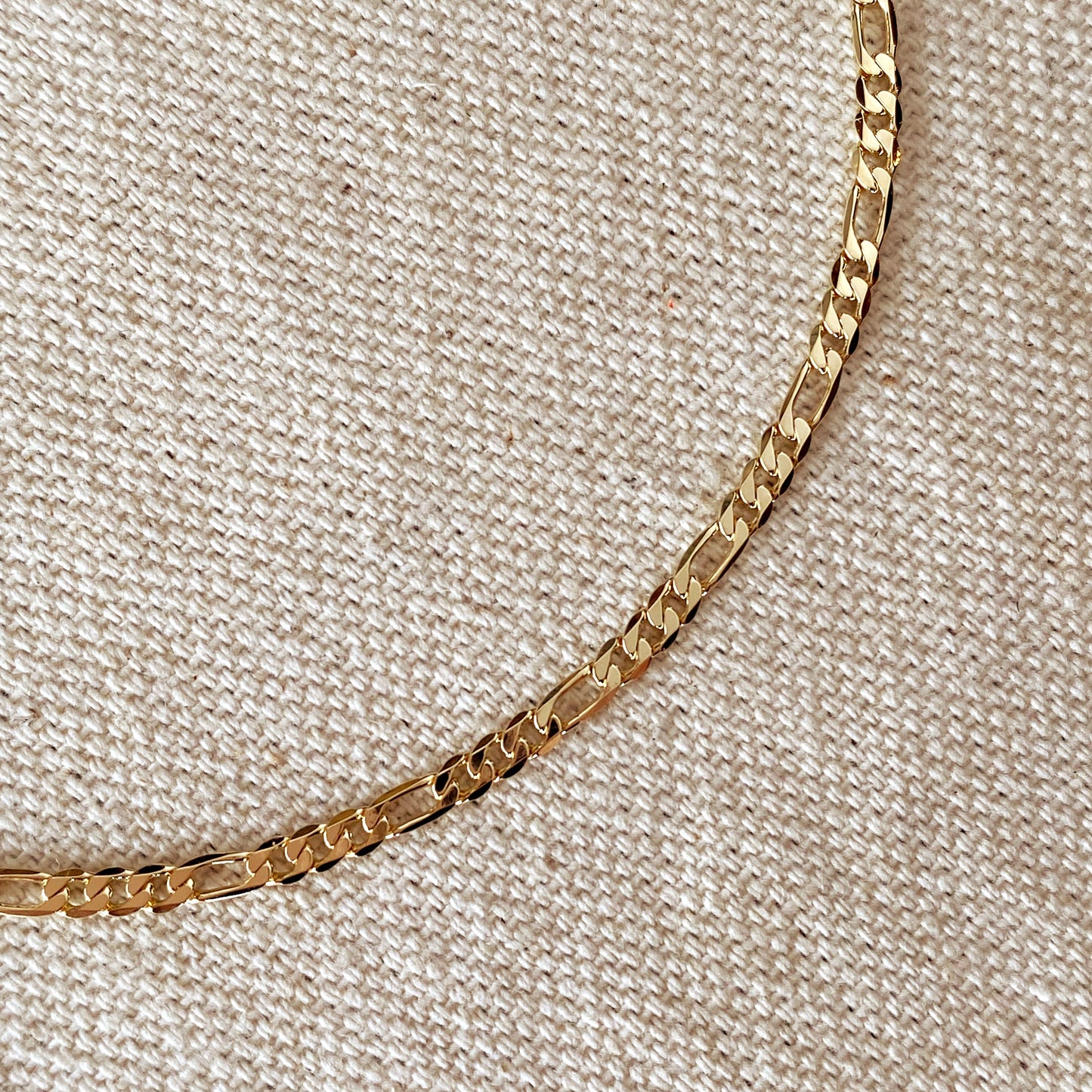 18k Gold Filled 2.5mm Flat Figaro Chain Anklet