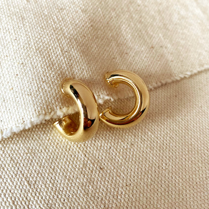 18k Gold Filled Chubby Half-Hoop Earrings