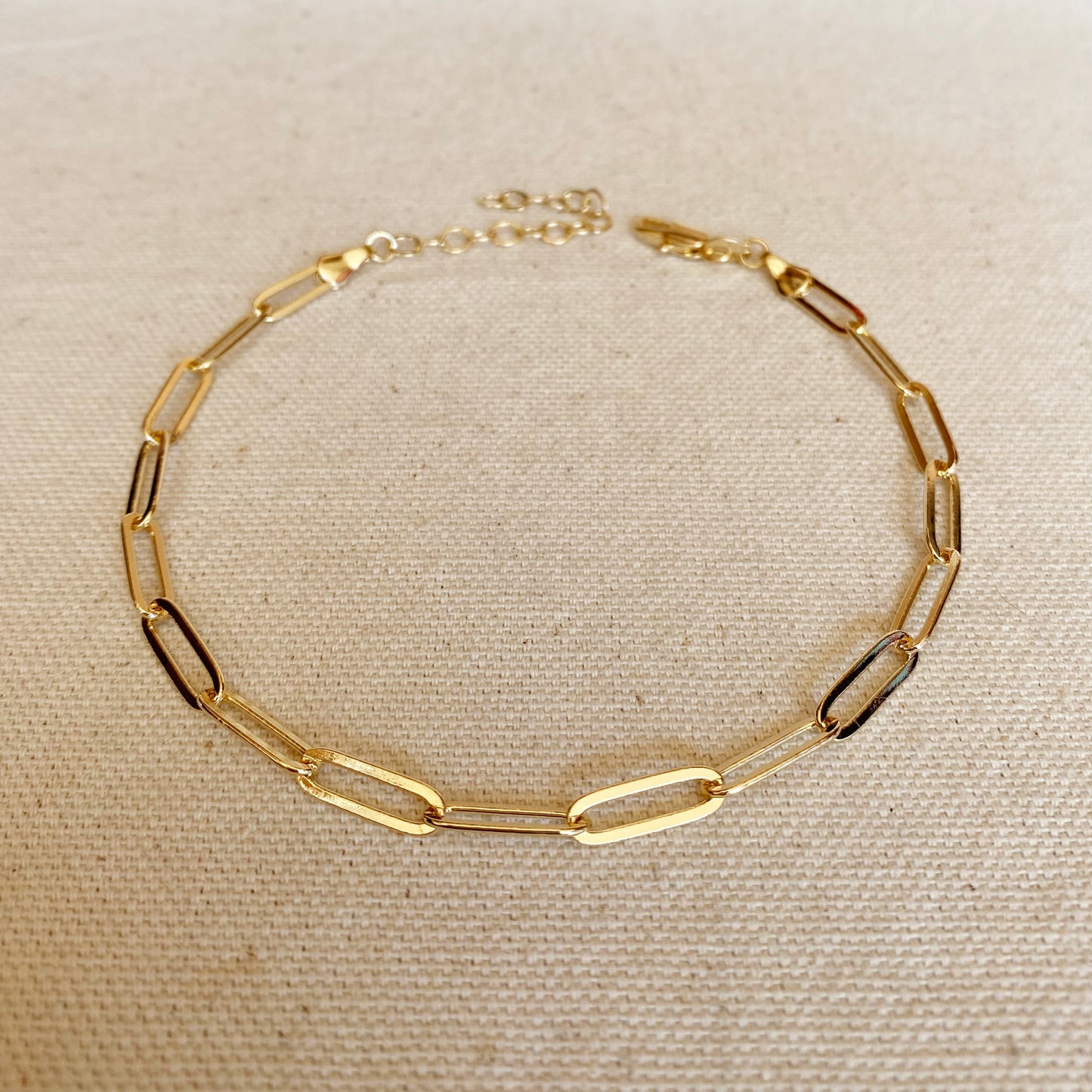GoldFi 18k Gold Filled Classic Paperclip Chain Anklet