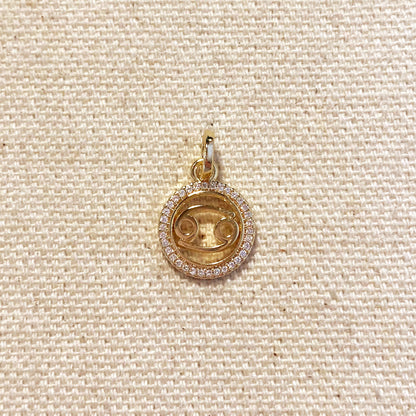 18k Gold Filled Mini Cancer Zodiac Pendant