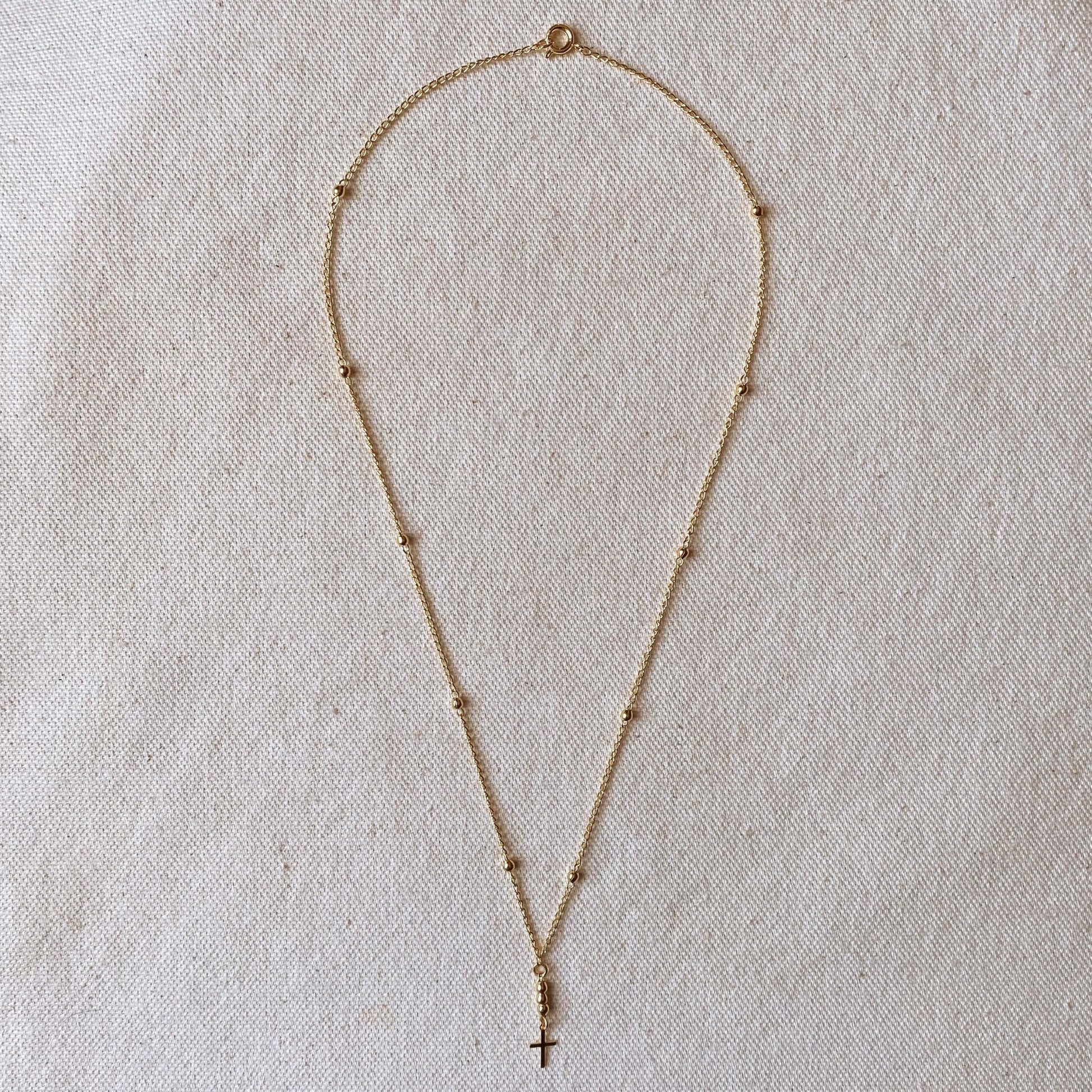 GoldFi 18k Gold Filled Simple Cross Necklace