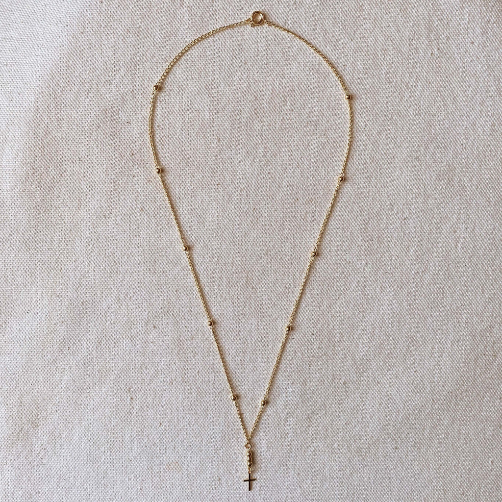 GoldFi 18k Gold Filled Simple Cross Necklace