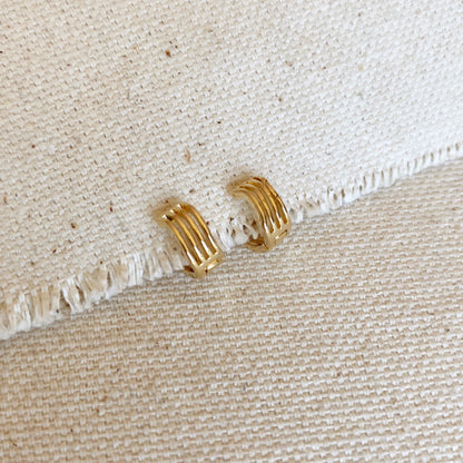 GoldFi 18k Gold Filled Tiny Waves Clicker Hoop Earrings