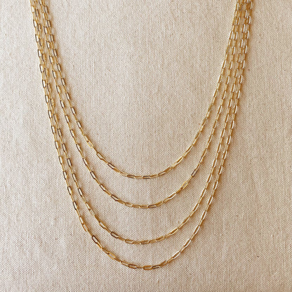 GoldFi 18k Gold Filled Short Link Paperclip Chain