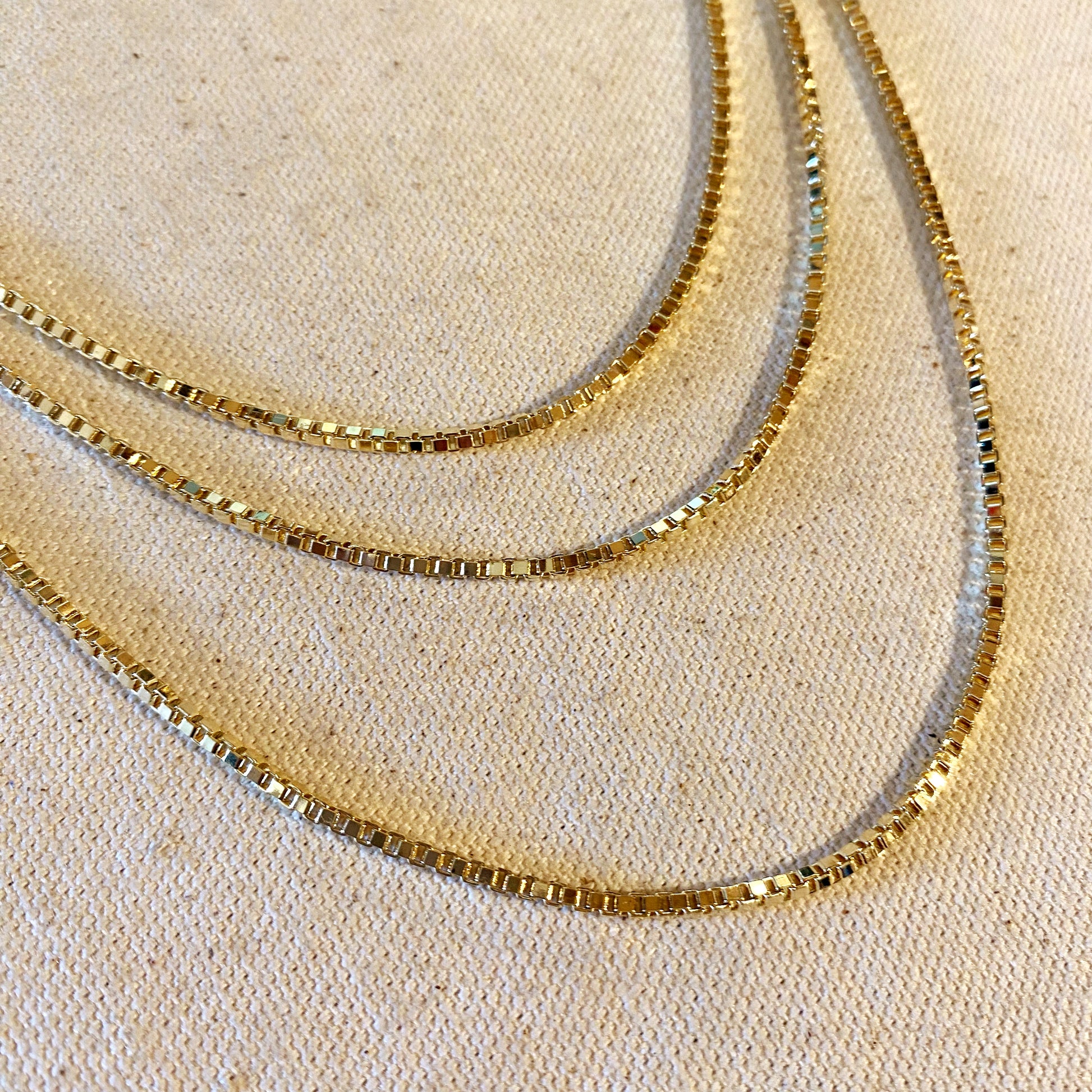 18k Gold Filled mm Box Chain Necklace 16 inches