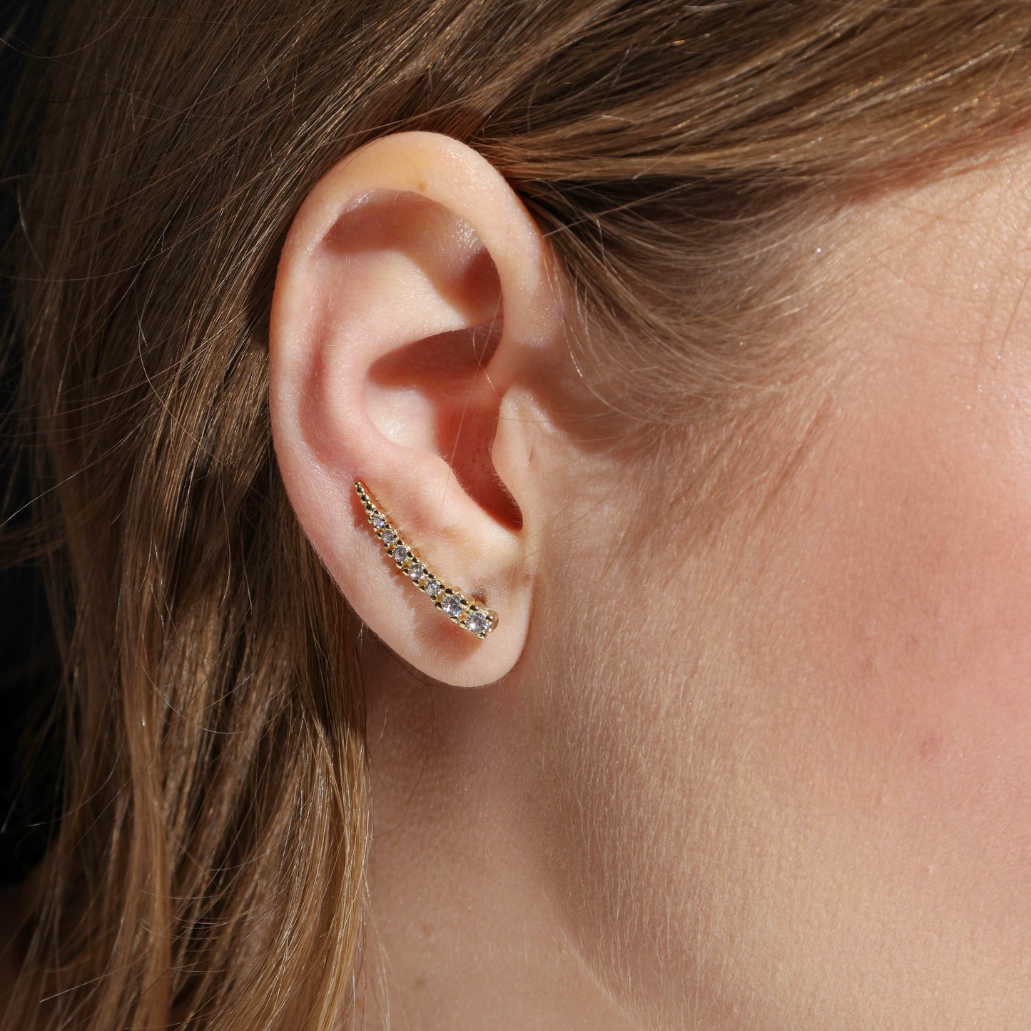 18k Gold Filled Cubic Zirconia Ear Climber