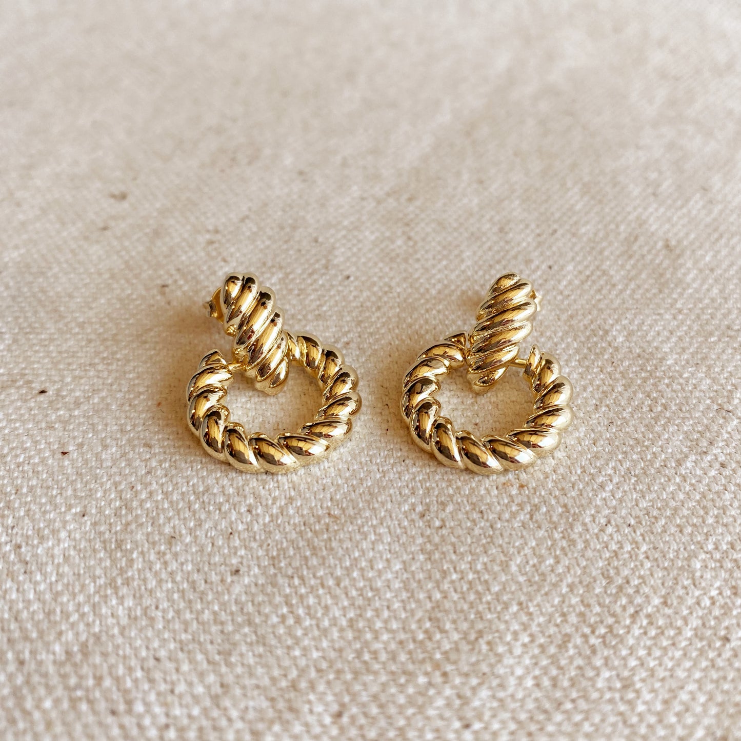 18k Gold Filled Croissant Drop Earrings