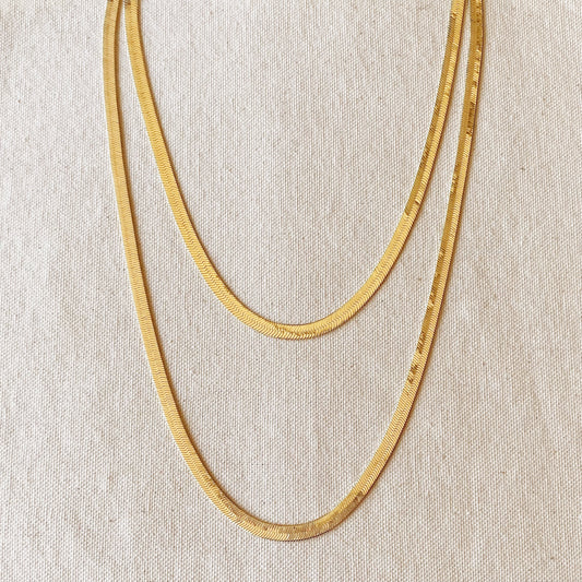 GoldFi 18k Gold Filled 6.0mm Thickness Herringbone Chain