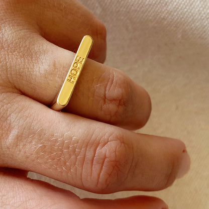 GoldFi 18k Gold Filled Hope Engraved Stackable Ring